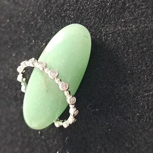 Sterling Silver and Cubic Zirconia Ethereal Round Eternity Ring Size 7 & 8 Avail